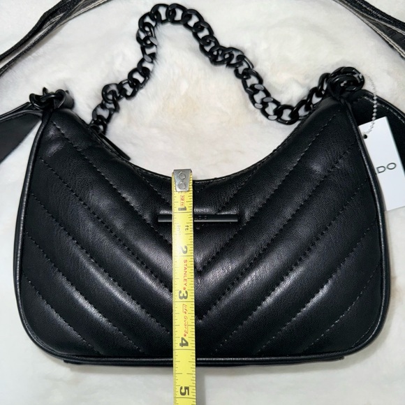 Aldo Black Croossbody Purse Shoulder New Quilted Zipped Viral Handbag - Picture 4 of 16